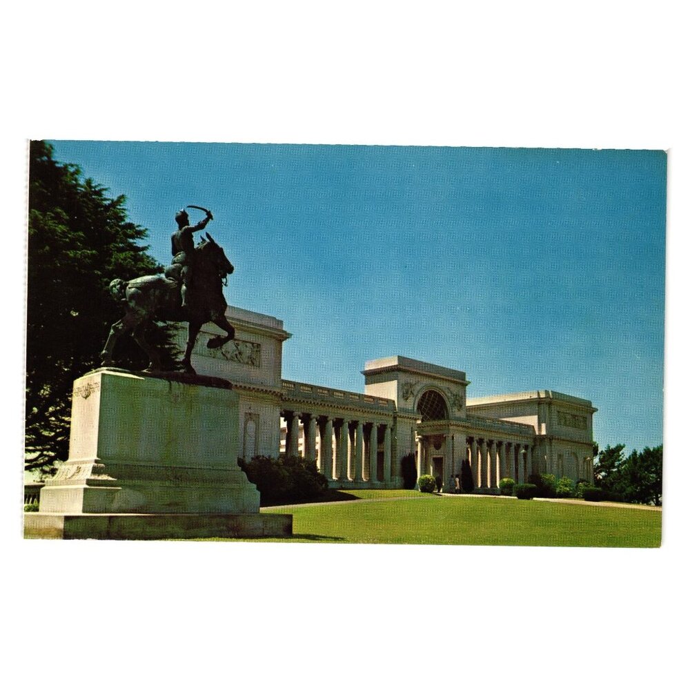Palace Legion Honor San Francisco Postcard Memorial Statue Art Museum Building